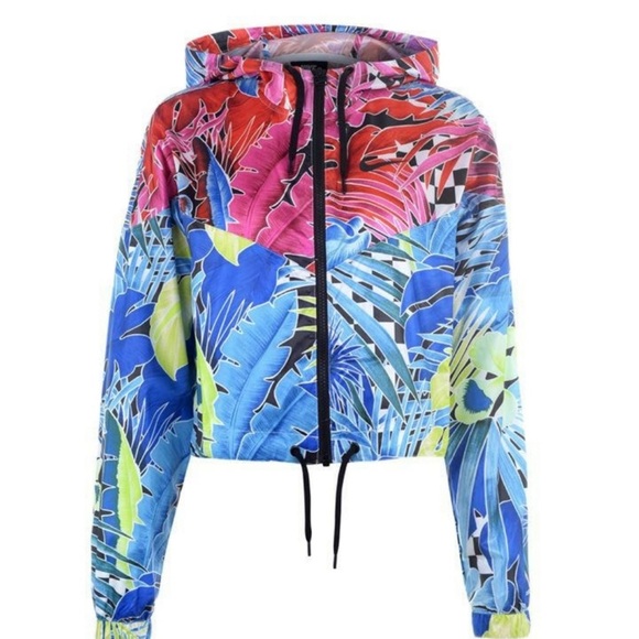 Nike Jackets & Blazers - Nike Flower Power Woven Multicolored Jacket Sz m